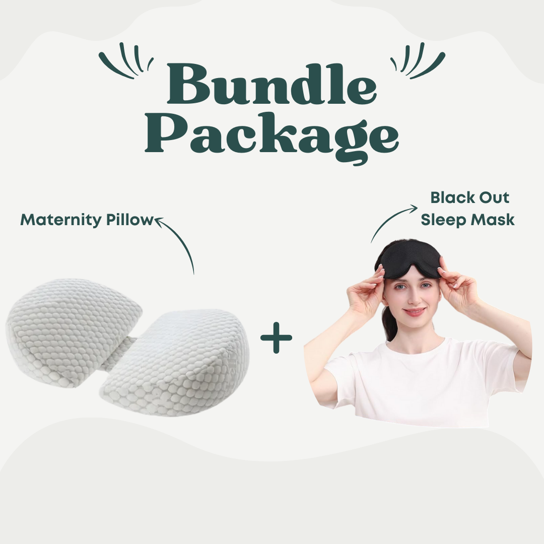 BlissfulBaby™ Maternity Pillow + Sweet Dreams Black Out Sleep Mask